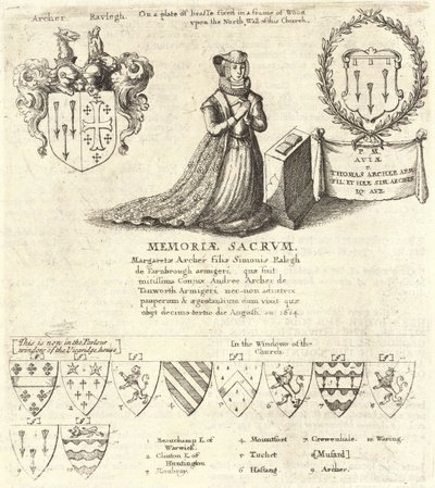 Margaret Archer (monument) (State 2) by Wenceslaus Hollar